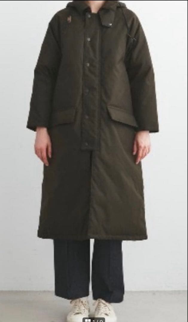 Barbour ダウンロングコート　バブアー　オリーブ　10