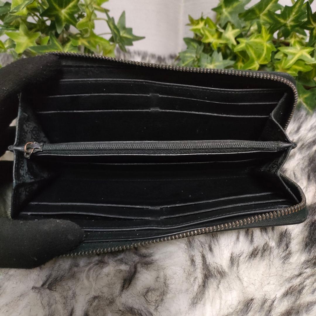 dunhill 長財布 ブラック レザー ラウンド ダンヒル 財布 黒 革ロゴ