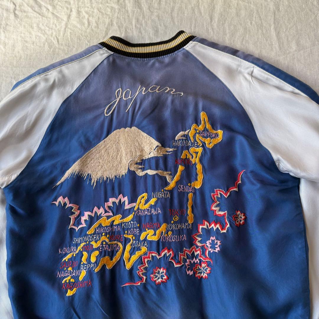 美品 テーラー東洋 EAGLE×JAPAN MAP スカジャン TT14896