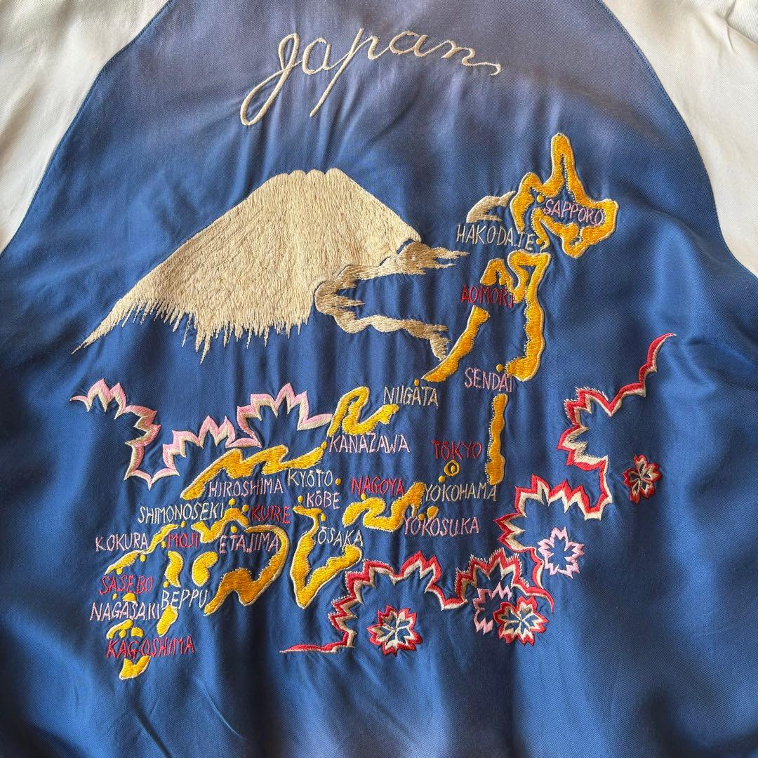 美品 テーラー東洋 EAGLE×JAPAN MAP スカジャン TT14896