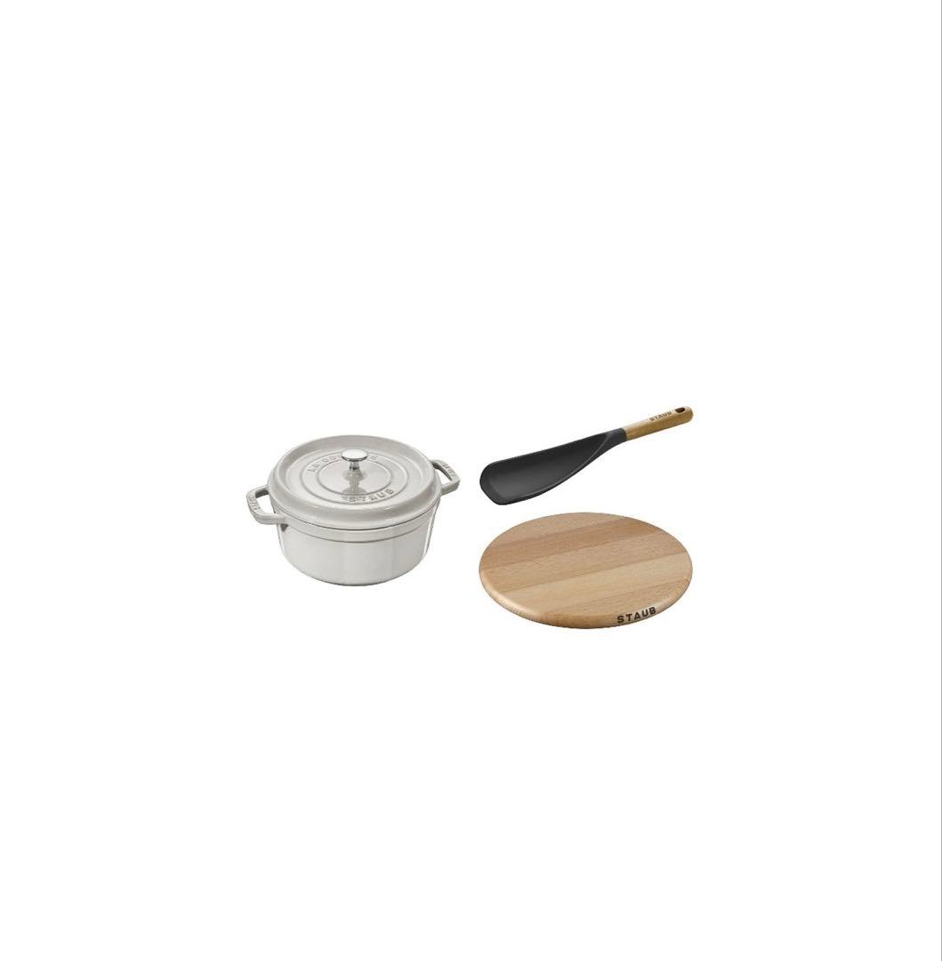 staub ピコ・ココット 22cm ➕取っ手のとれるフライパン 3点セット