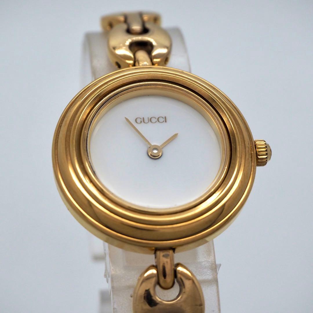 242 稼働【美品】GUCCI 時計　箱付き チェンジベゼル　6色　ゴールド