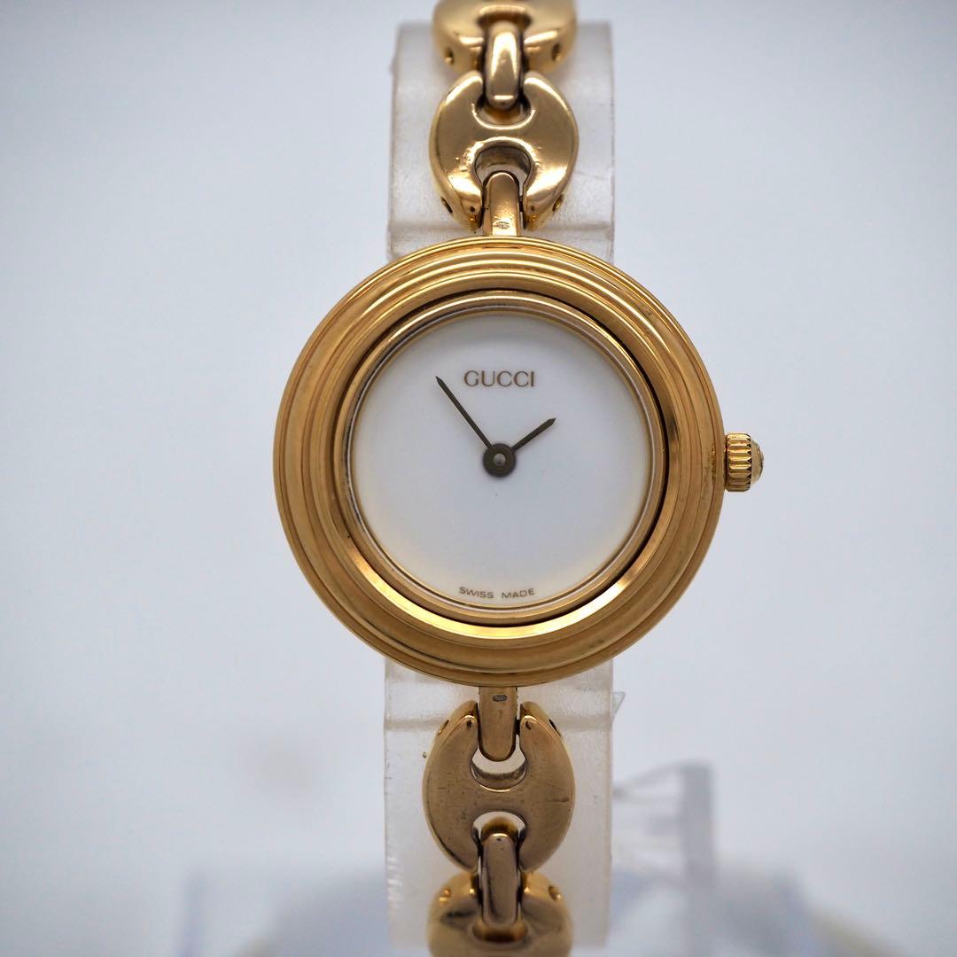 242 稼働【美品】GUCCI 時計　箱付き チェンジベゼル　6色　ゴールド