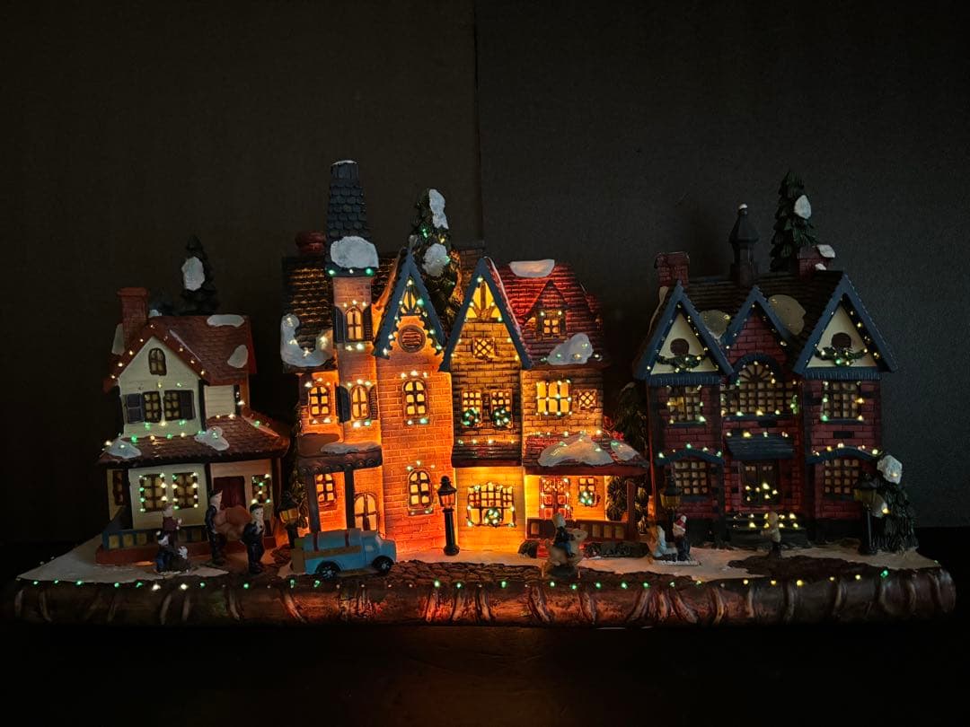 51cmクリスマスビレッジ ハウスライト イルミネーション ジオラマタウン