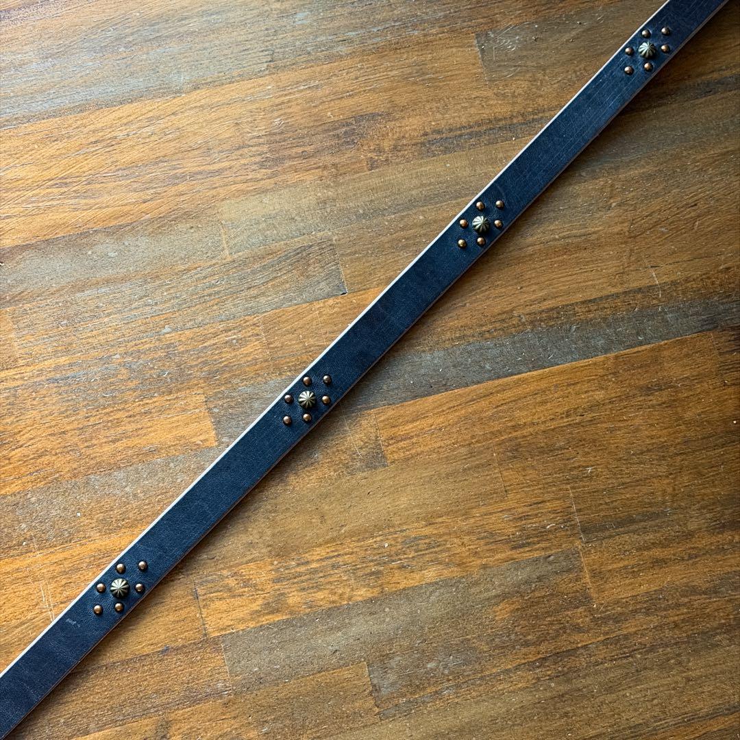 y*k様 スタッズナローベルトレリック加工UKチョコ23mm 34inch
