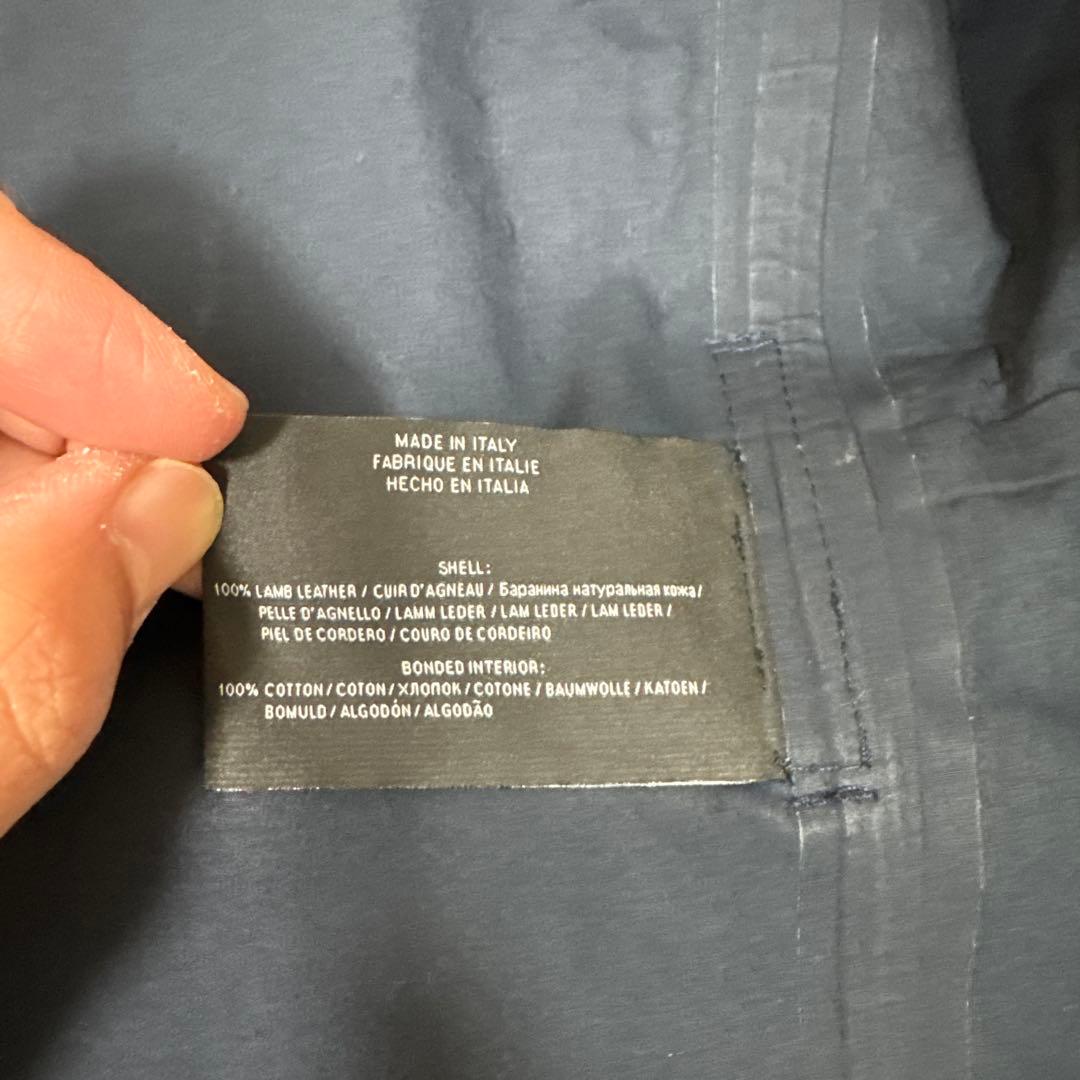 ラルフローレン　ブラックレーベル　ラムレザー　トレンチコート　ネイビーブルー　M