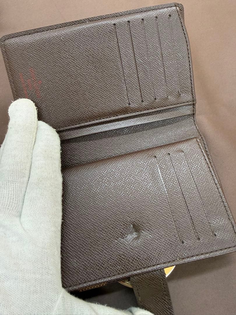 LOUIS VUITTON ダミエ がま口二つ折り財布