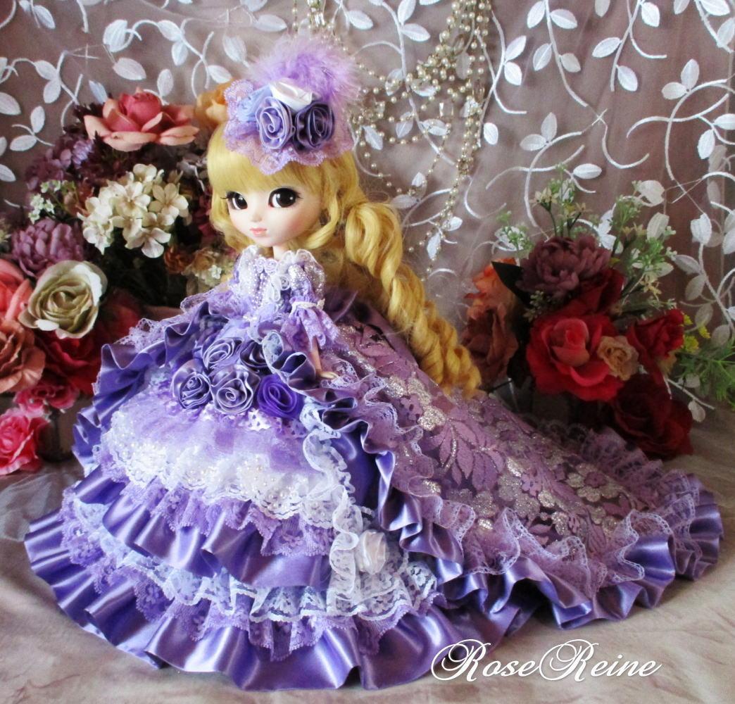 Kページ エリザベス王妃 魅惑のパープル ロングトレーンドールドレス