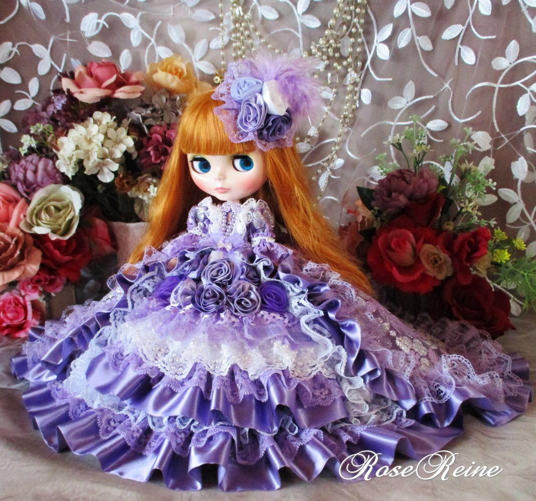 Kページ エリザベス王妃 魅惑のパープル ロングトレーンドールドレス