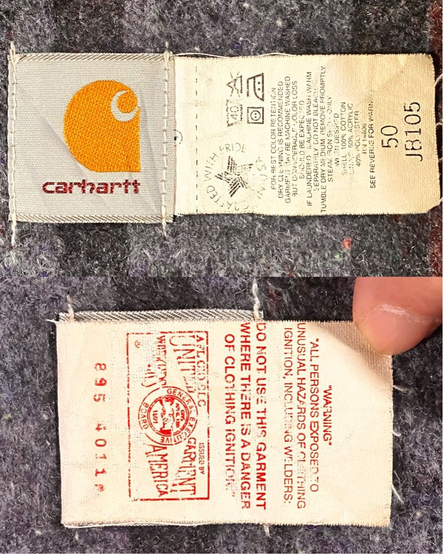 【最初期】 カーハート デトロイトジャケット JB105 ブラック 50(XL)