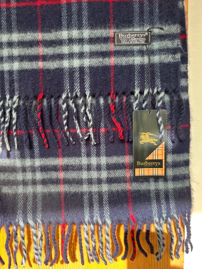 Burberry's 未使用品 チェック柄 ラムウール100% マフラー