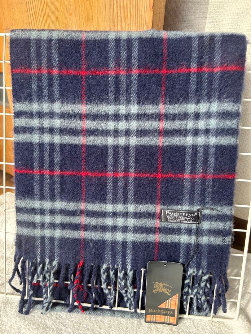 Burberry's 未使用品 チェック柄 ラムウール100% マフラー