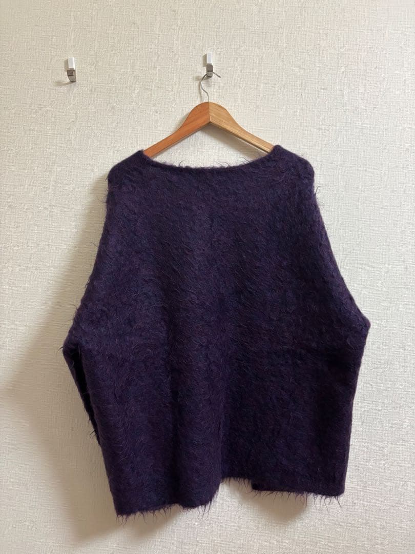 yoke 21aw モヘアカーディガン 紫