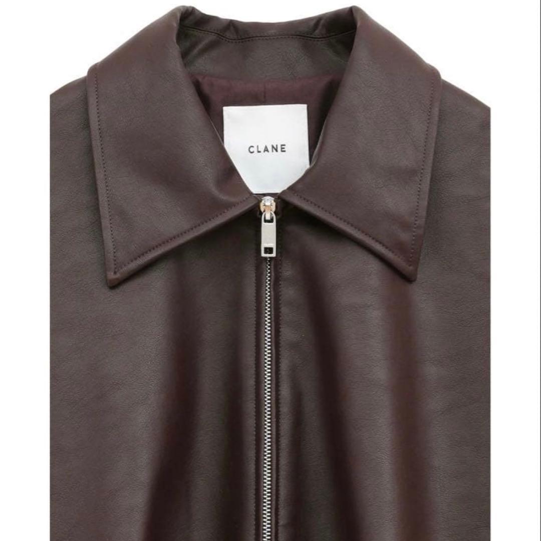CLANE FAKE LEATHER BALLOON JACKET ブラウン 1