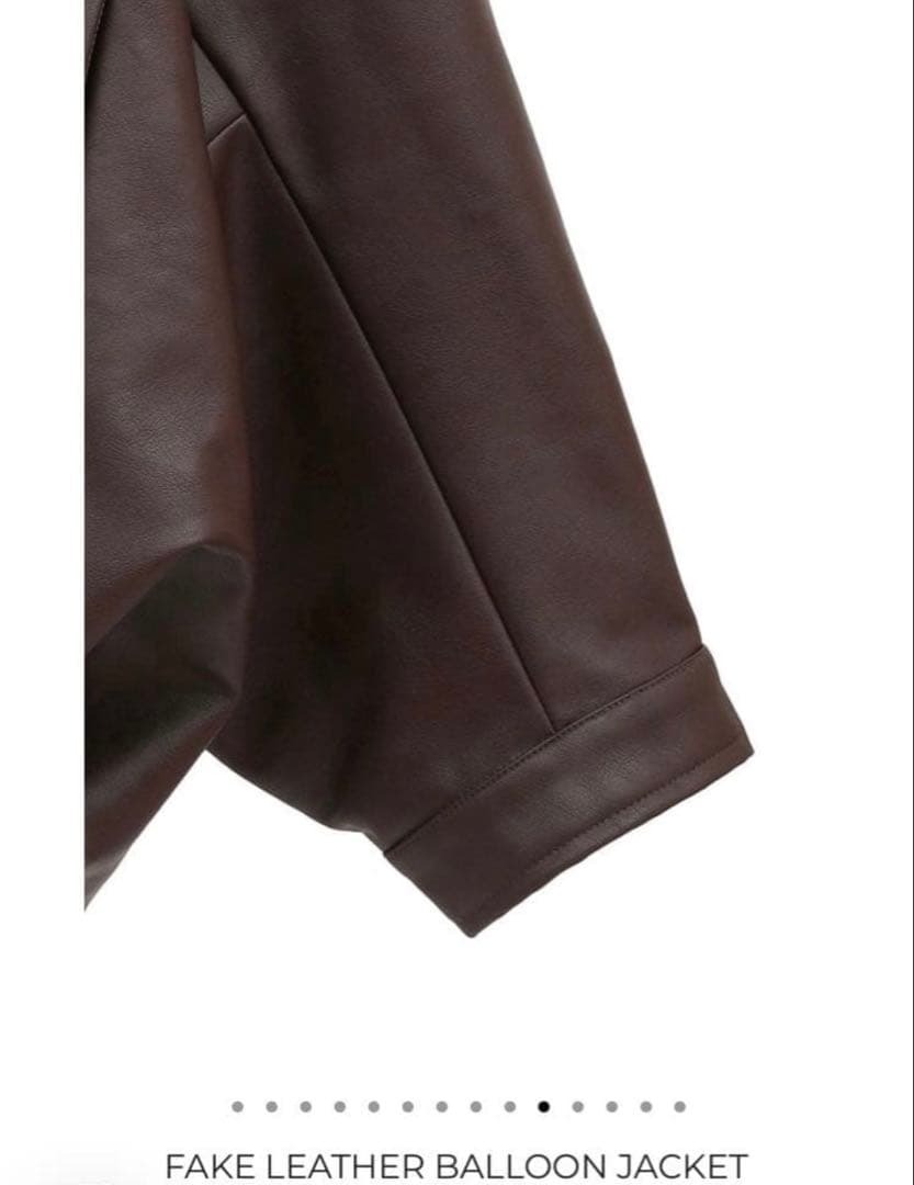 CLANE FAKE LEATHER BALLOON JACKET ブラウン 1