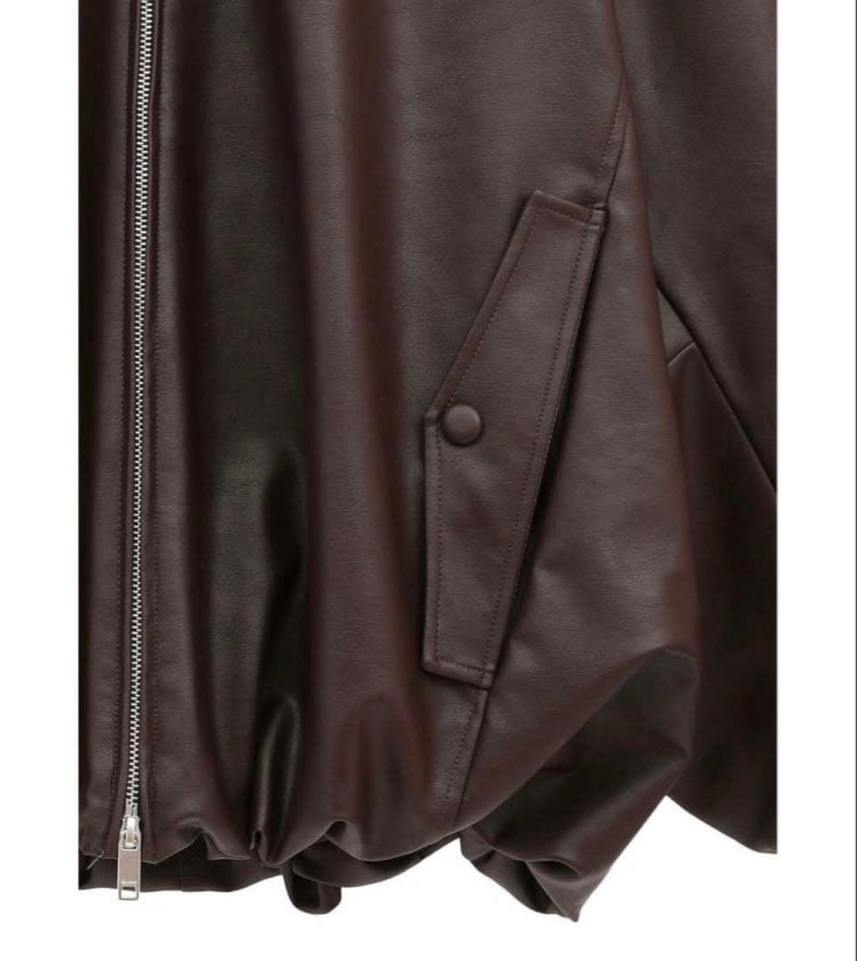 CLANE FAKE LEATHER BALLOON JACKET ブラウン 1