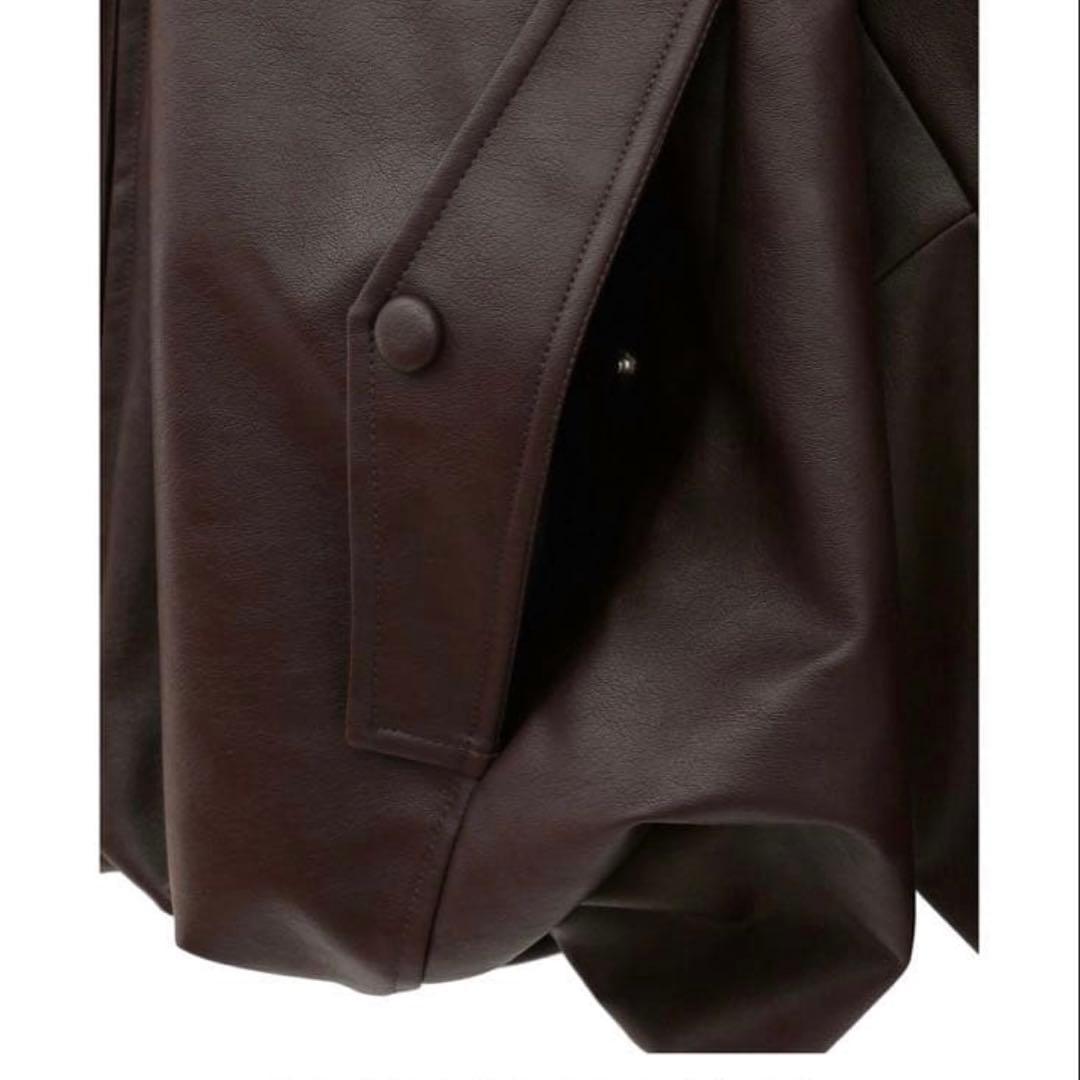 CLANE FAKE LEATHER BALLOON JACKET ブラウン 1