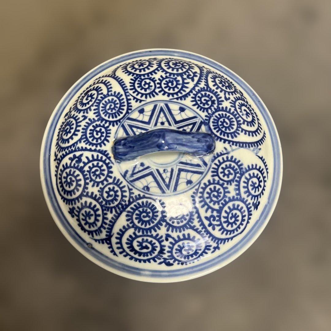 古伊万里 三段重　染付 蛸唐草 麒麟図　江戸中期から後期