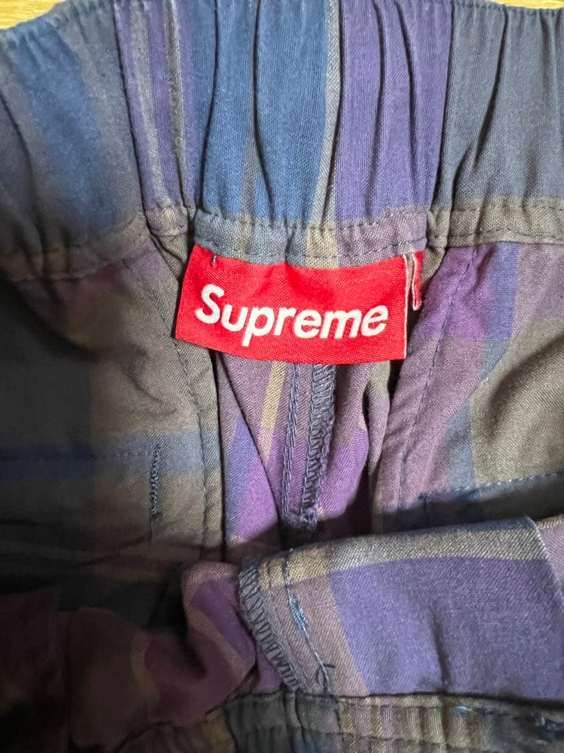 supreme チェックパンツ