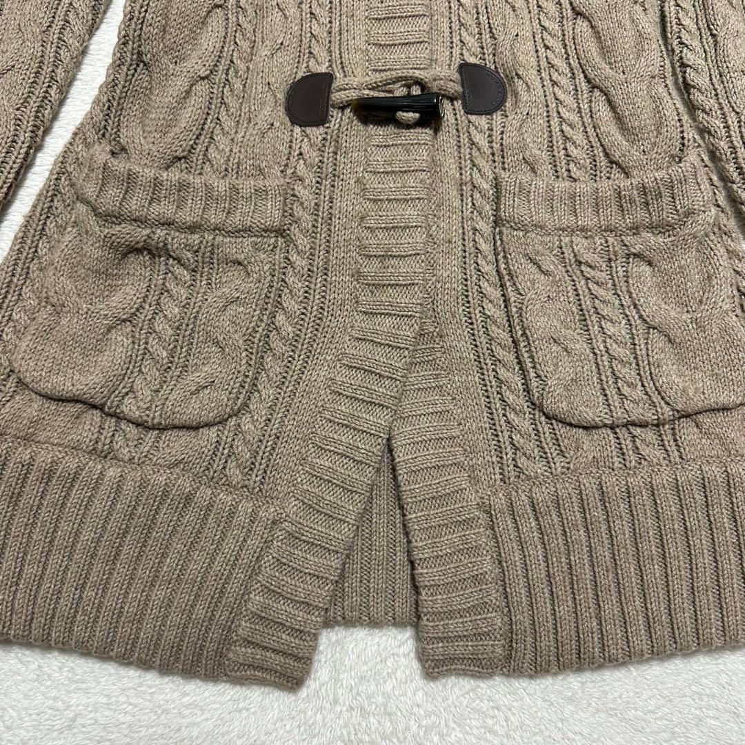 美品　バーバリーブルーレーベル　ダッフルコート　ニット　ケーブル　ラクーンファー