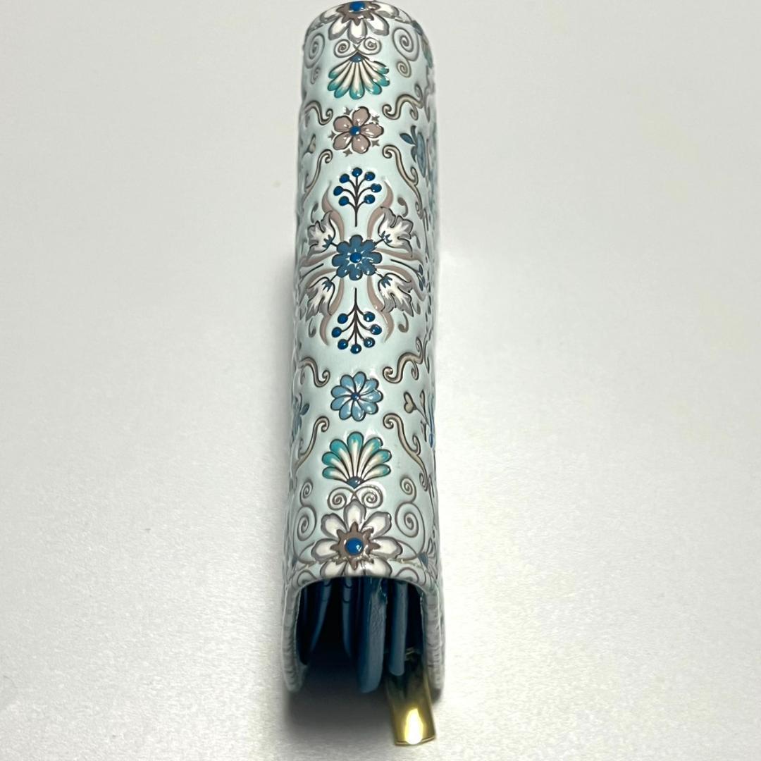 【新品未使用】浅草文庫 シルクロード 友禅染 江戸小紋 二つ折り 財布 日本製