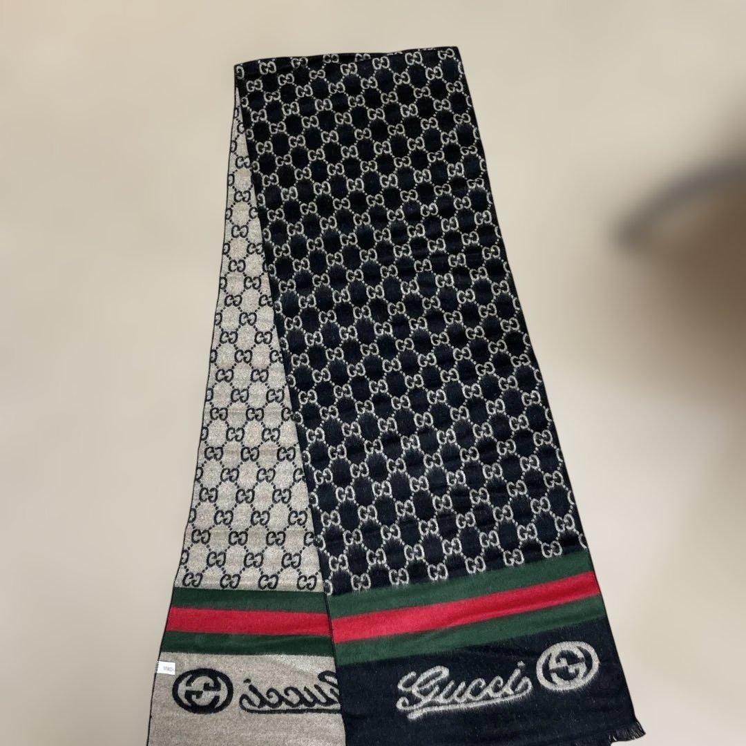 Gucci GGパターン マフラー ベージュ/ブラック
