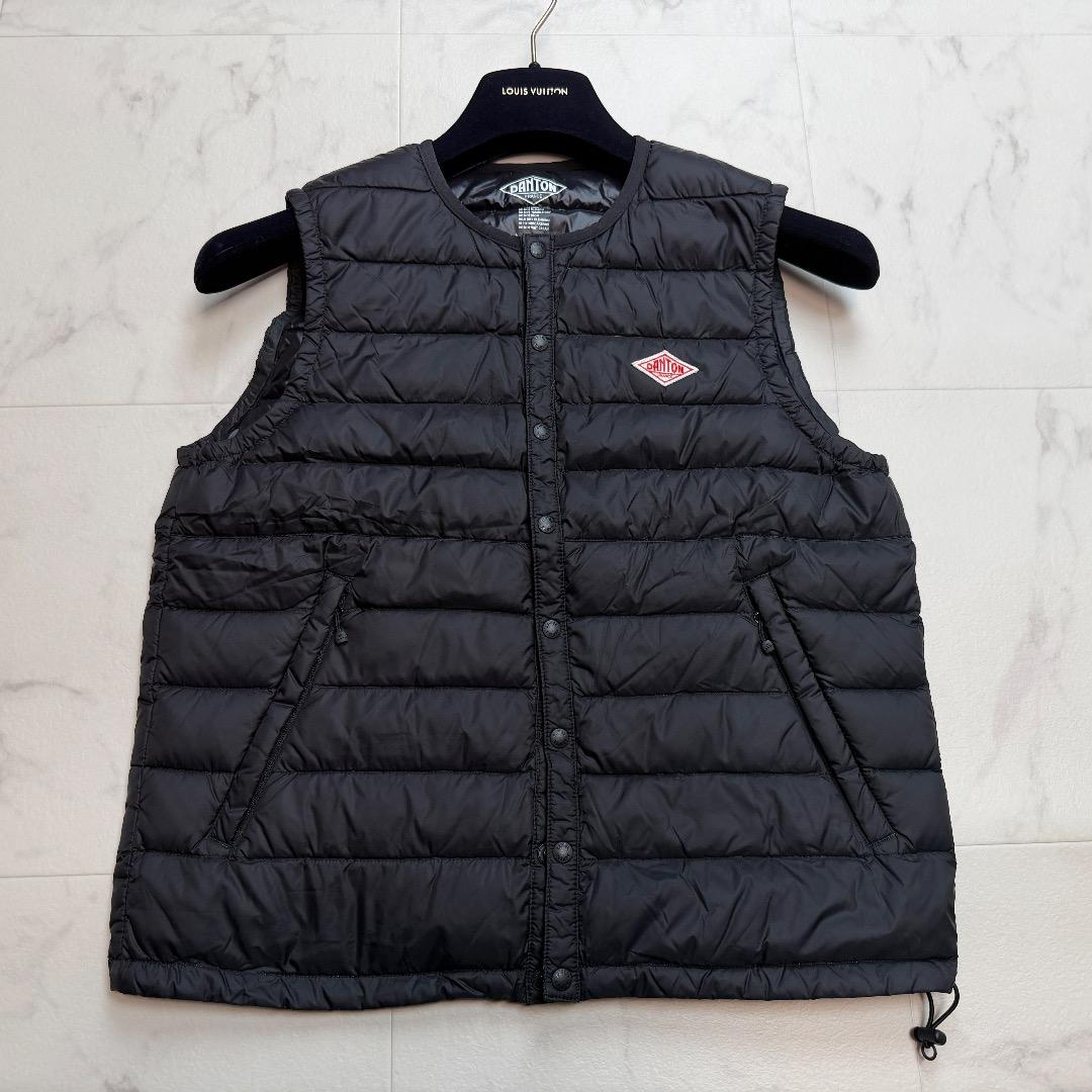 DANTON ダウンベスト ブラック #36 ダウン フェザー