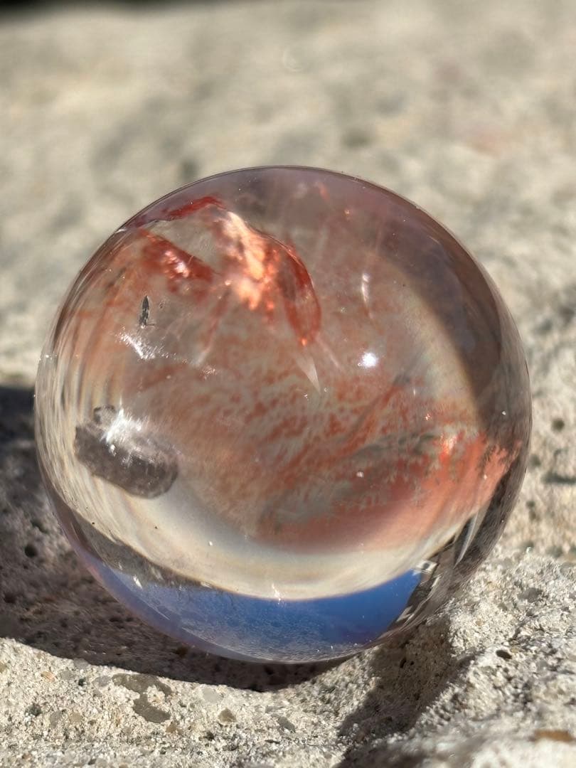 【財運・夢・仕事運】ライモナイト・虹入り水晶スフィア⭐️台座付き