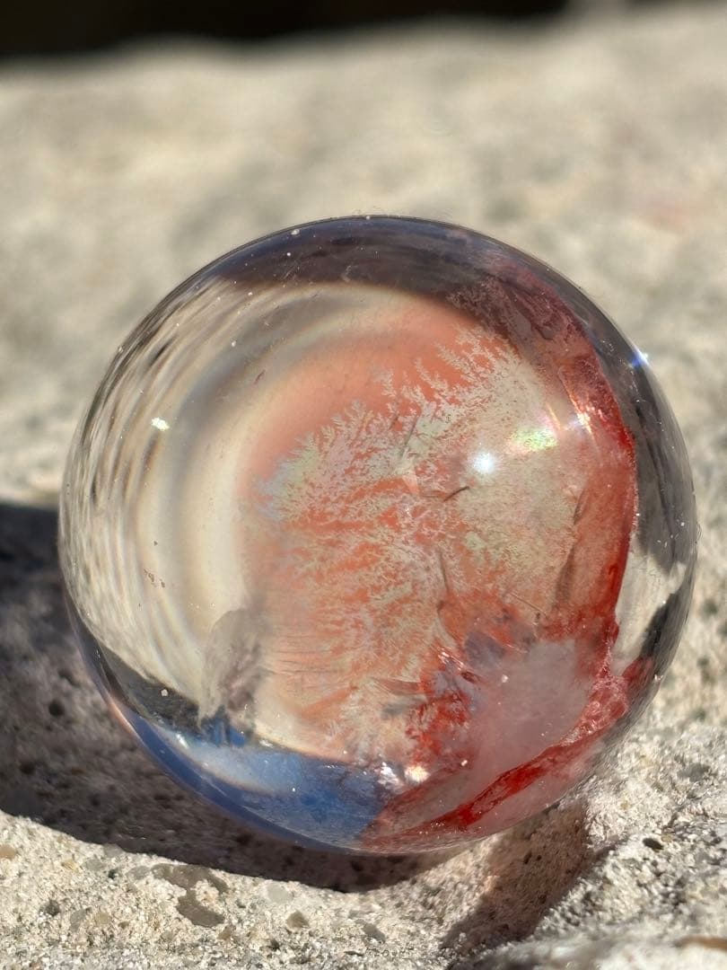 【財運・夢・仕事運】ライモナイト・虹入り水晶スフィア⭐️台座付き