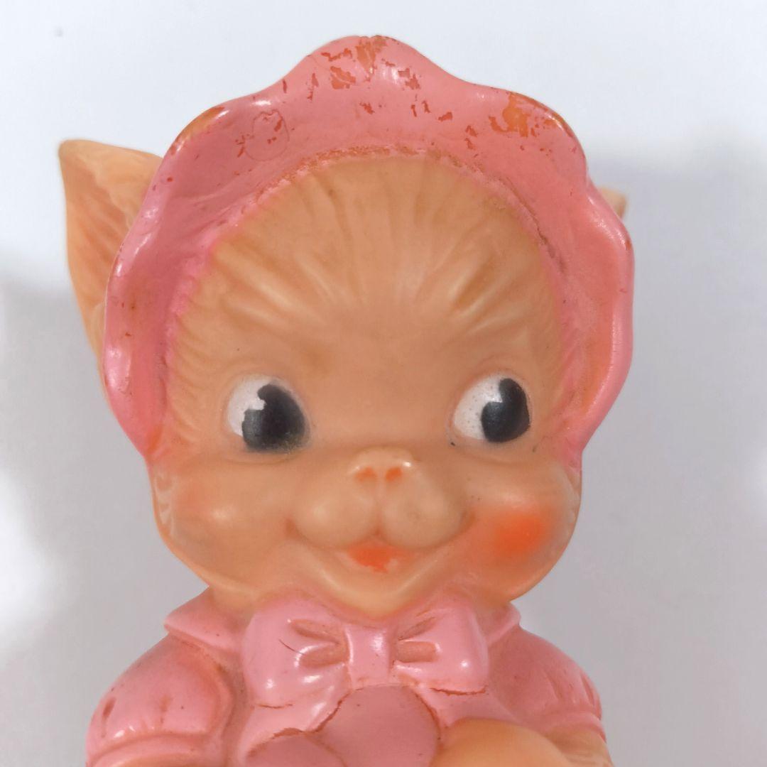 ビンテージ サンラバー ボンネットキティ 黒目 ルースニュートン ピンク