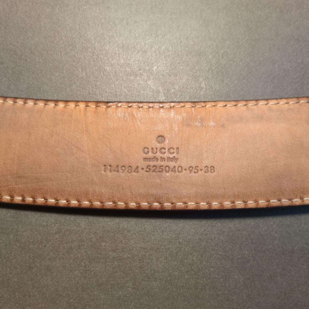 GUCCI ブラウンレザーベルト GGパターン