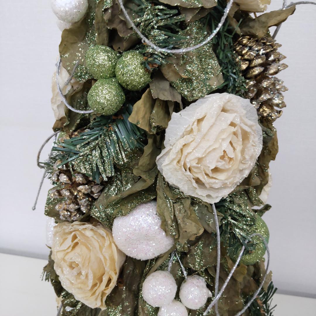 約66cm　トピアリー　造花　フラワー　グリーン　大きい　レアカラー