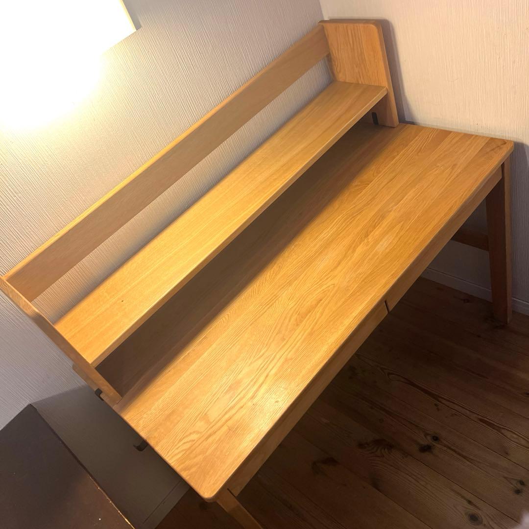 無印良品 木製デスク(引き出し➕本棚付き) オーク材