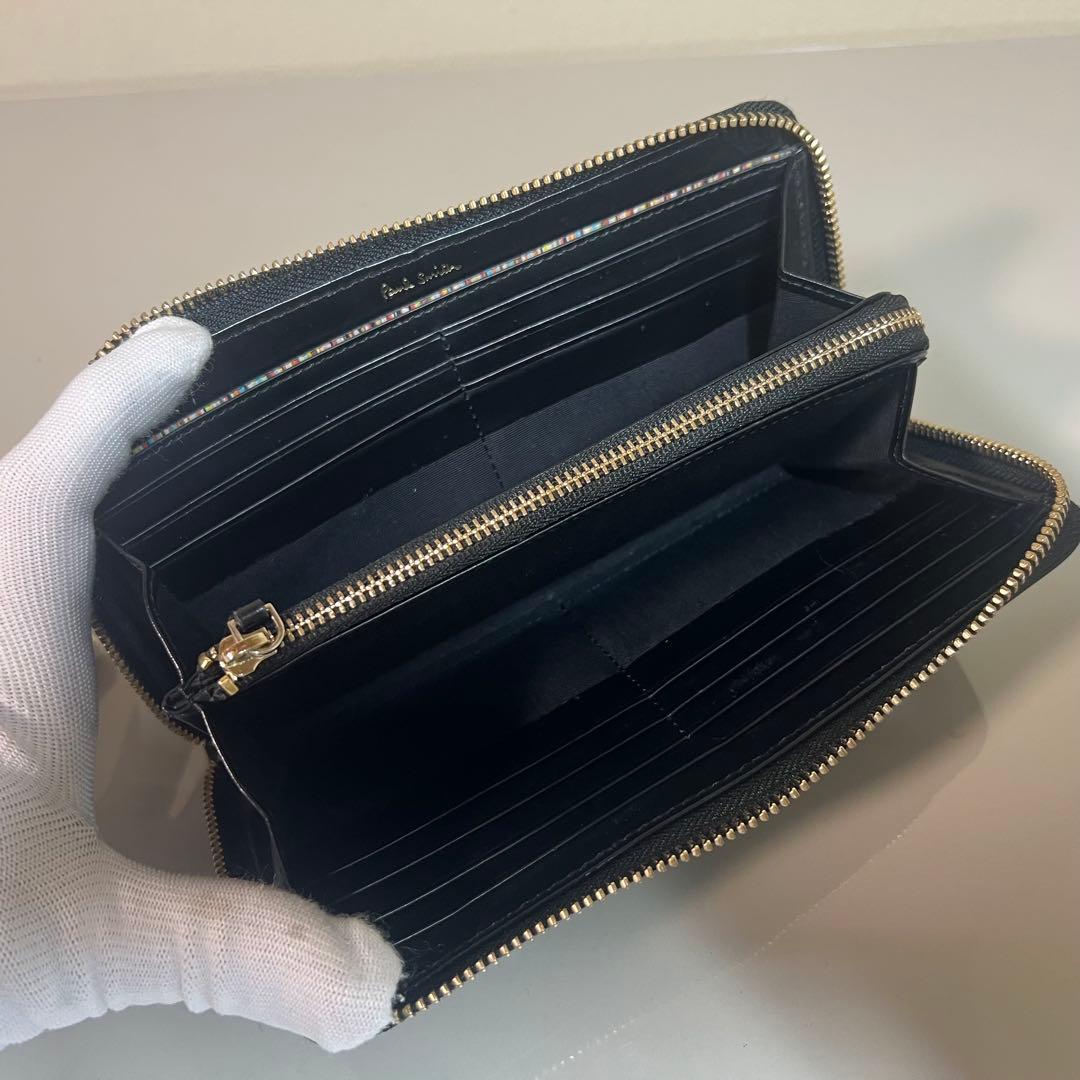 ポールスミス 長財布 ラウンドファスナー ラビット ブラック PSQ166