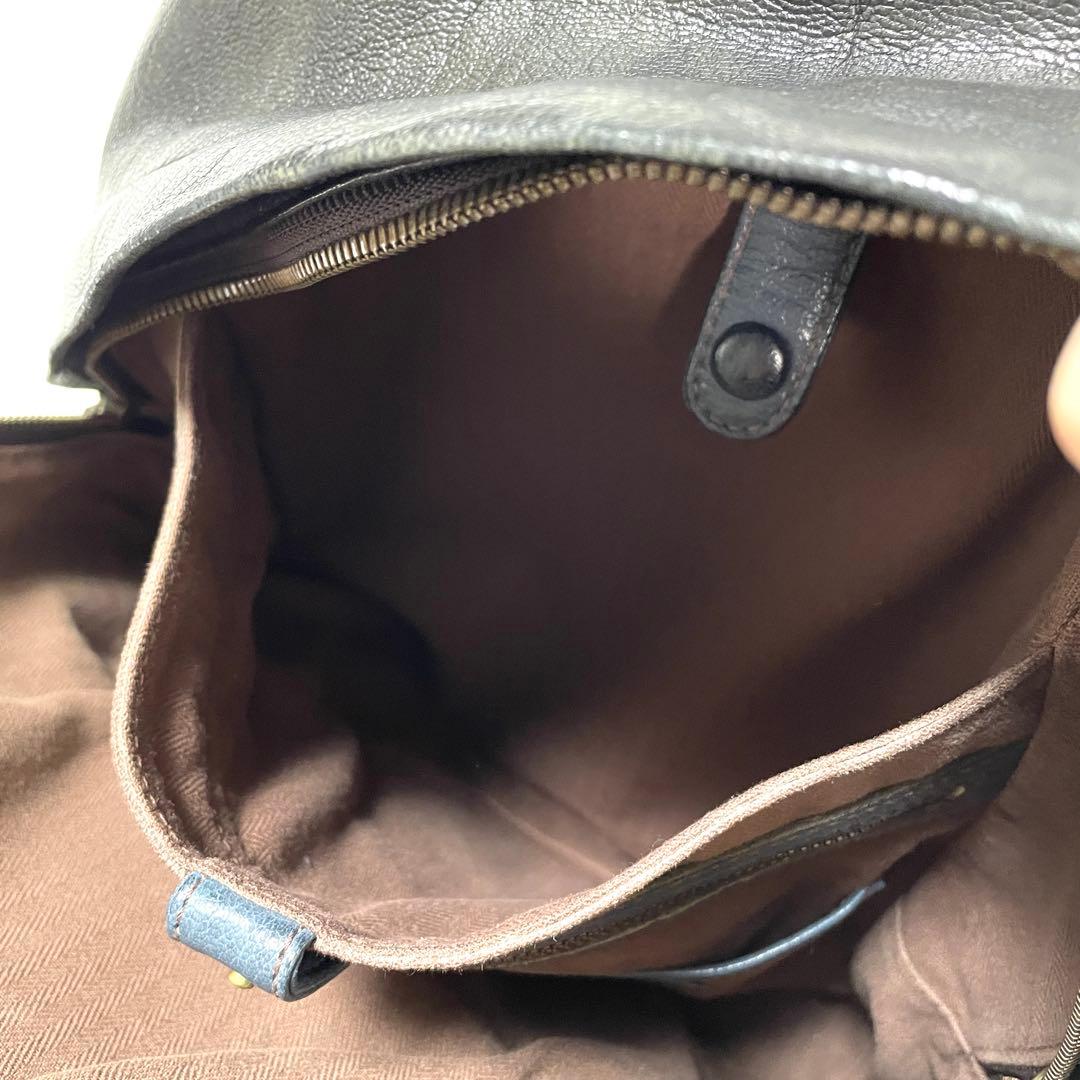 ■美品■ゲンテン　レザーリュック　ゴートヌメ　グレージュブラック