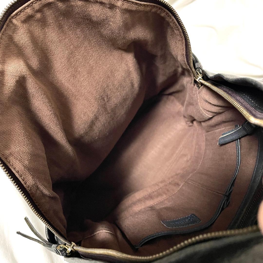 ■美品■ゲンテン　レザーリュック　ゴートヌメ　グレージュブラック