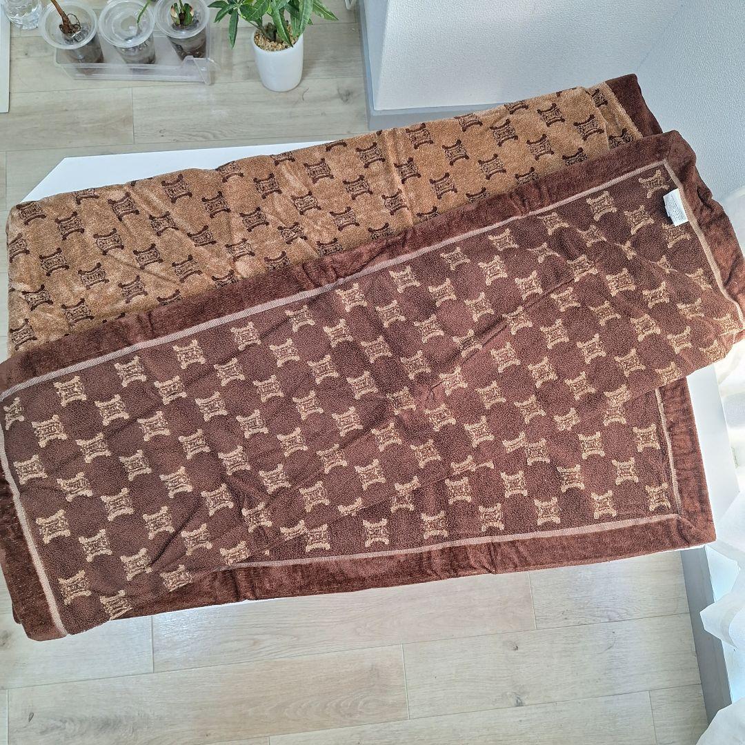 CELINE 　マカダム総柄　ご家庭で洗えるハーフタオルケット/ブランケット