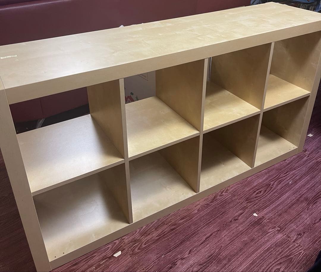 木製8マス本棚 ベージュ