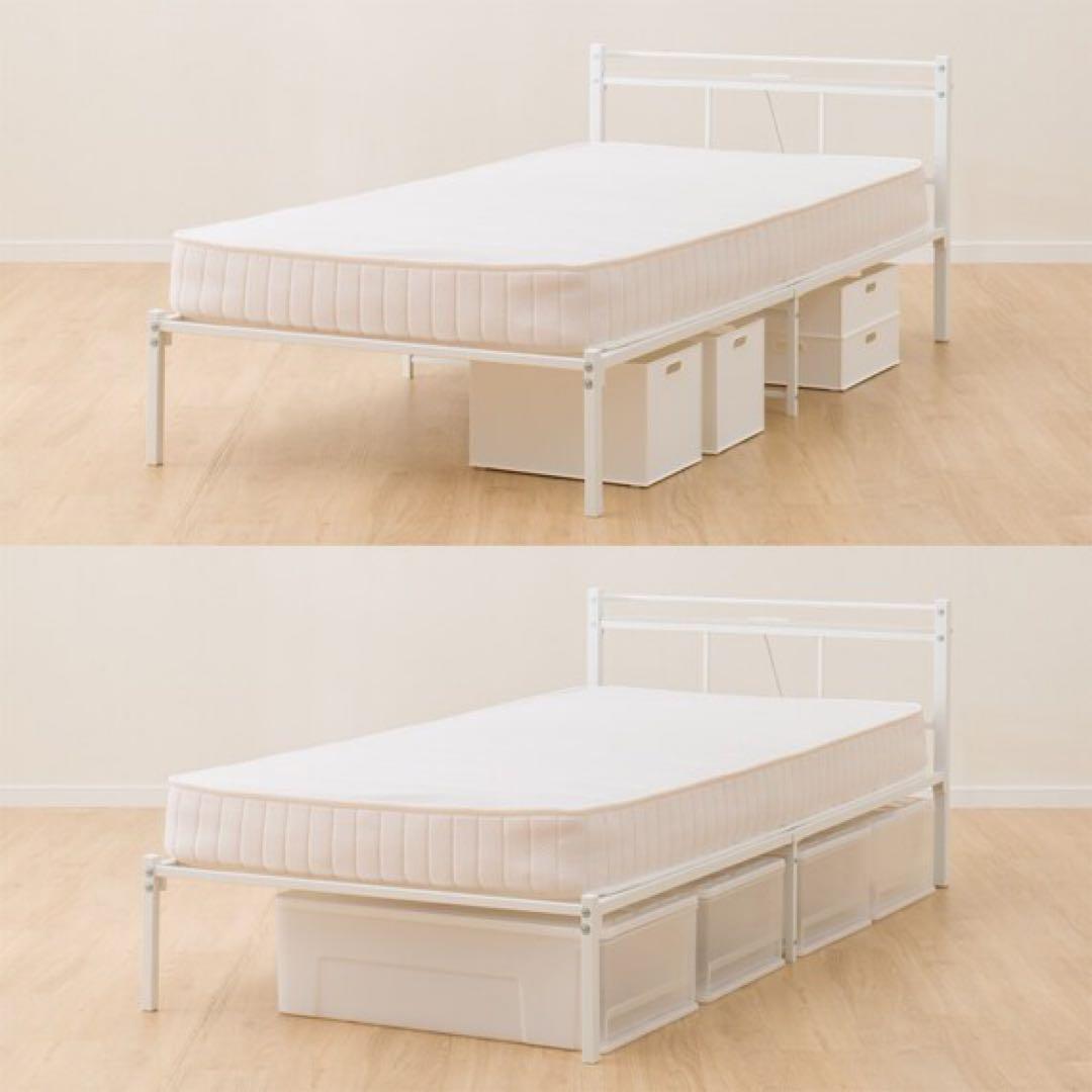 ニトリ　シングルパイプベッド　コンセント付き