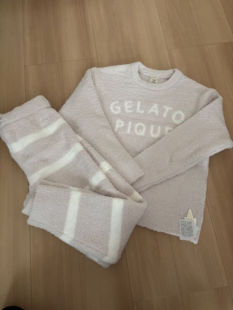 【新品タグ付ピンク】ジェラートピケ パジャマ&ボーダーロングパンツ　セットアップ