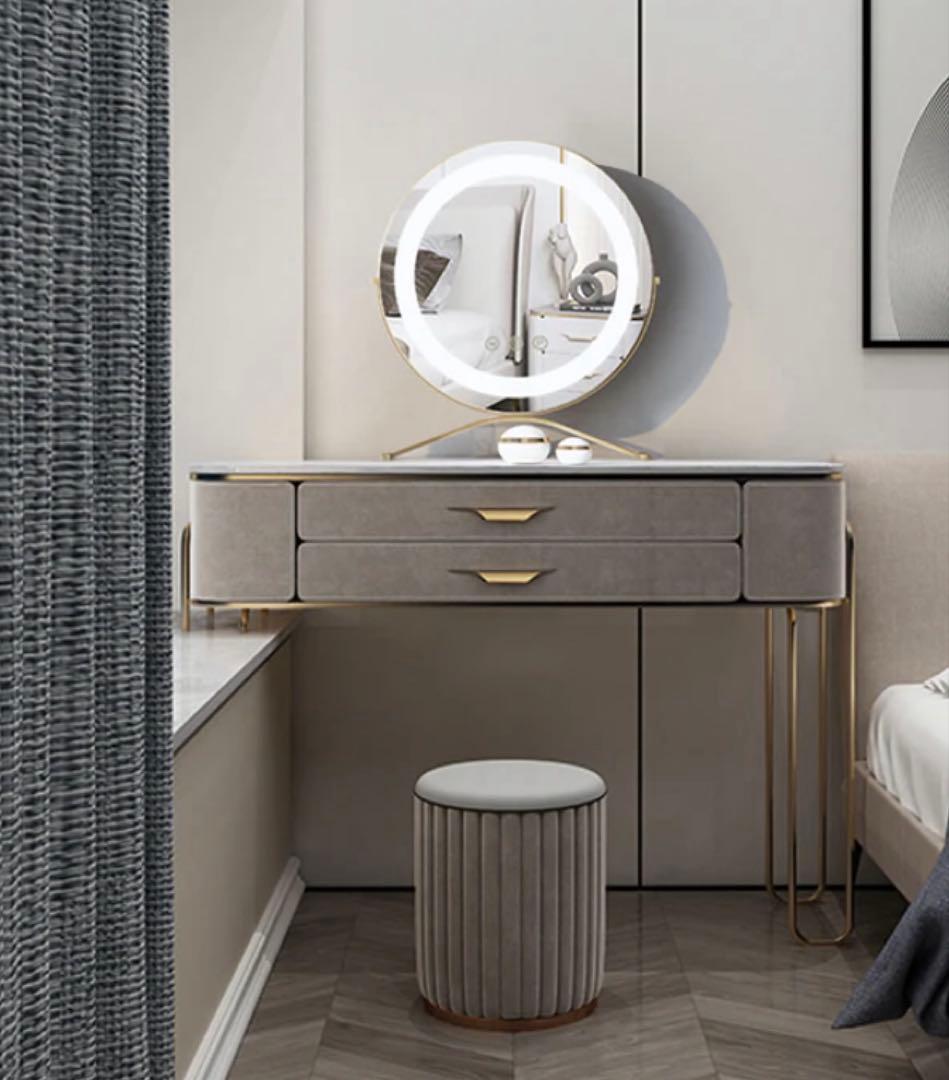 【ドレッサー】浅茶ベルベットマーブル模様