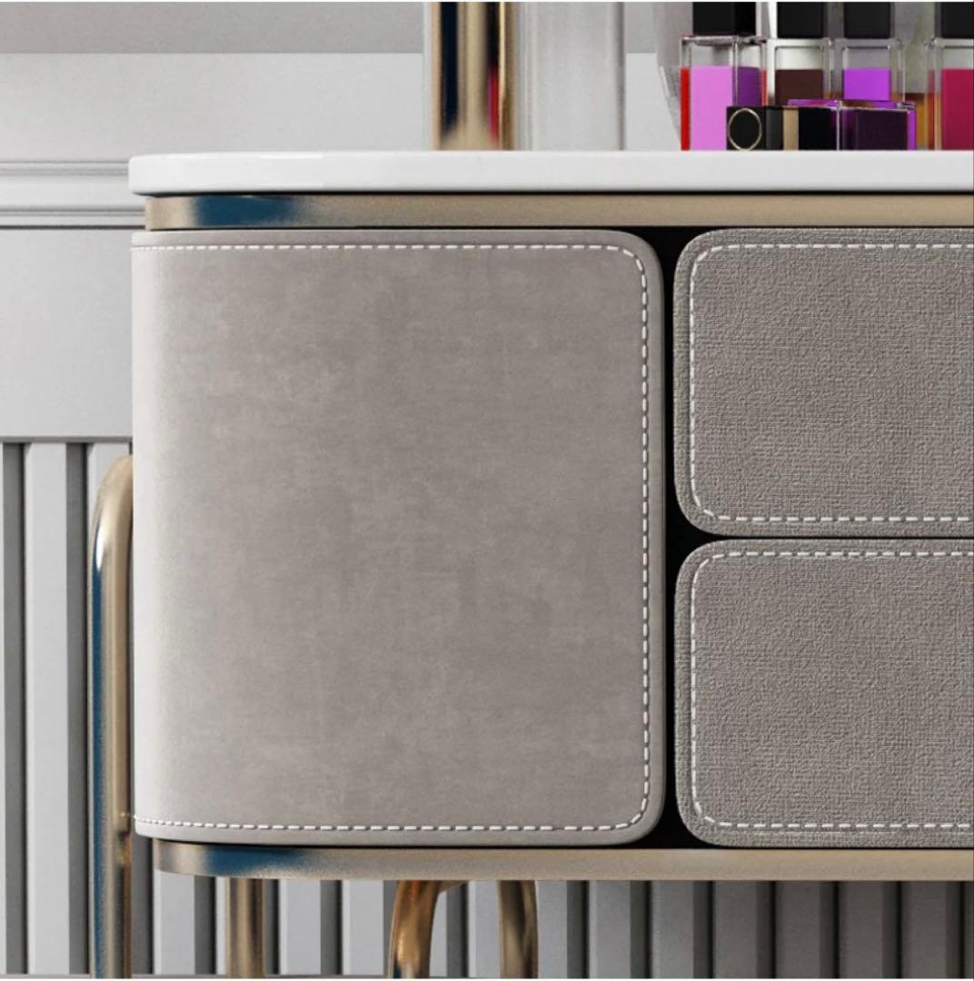 【ドレッサー】浅茶ベルベットマーブル模様