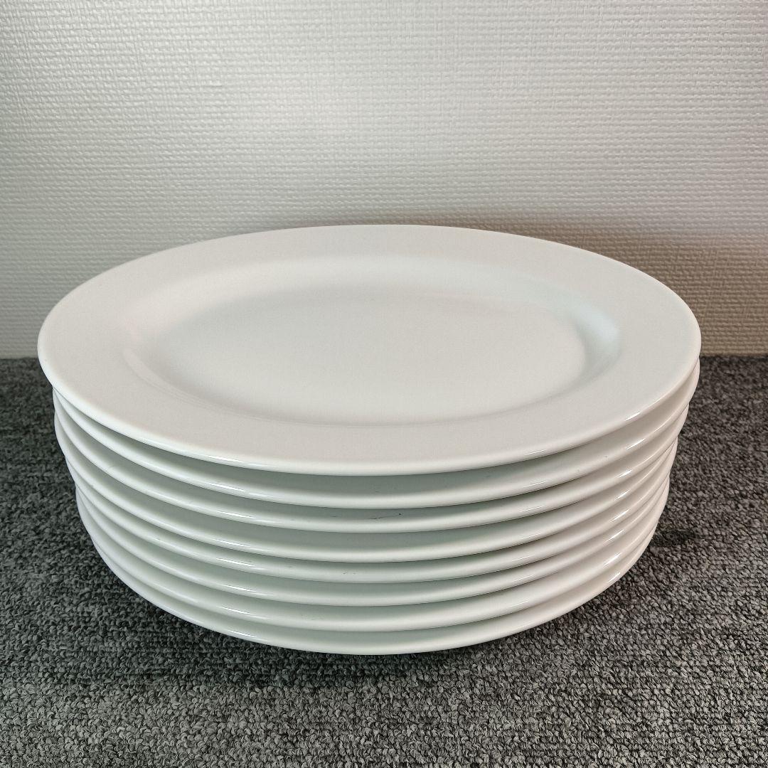 未使用 ホワイトオーバルプレート 8枚セット 倉庫保管品 幅約26cm