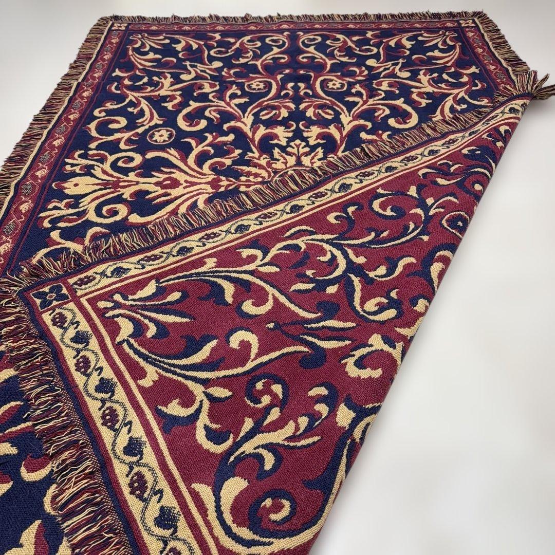 リバーシブル　柄　マルチカバー　ソファカバー　ヴィンテージラグ　183x123