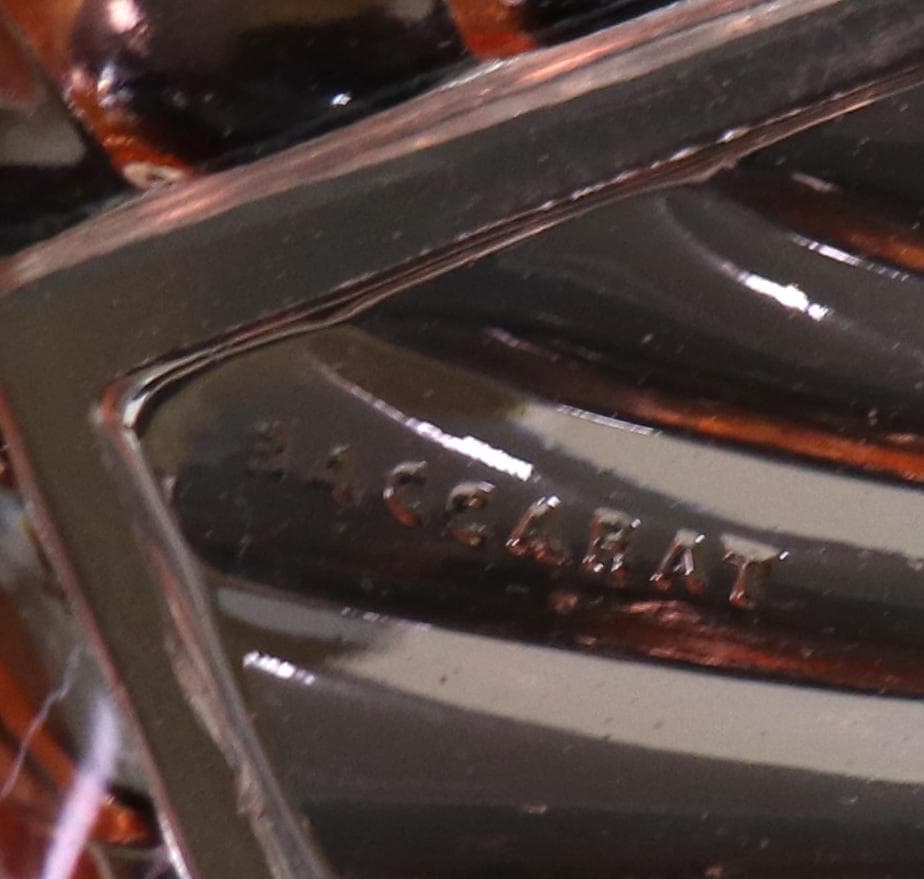 オールド・バカラ 激レア大型トレー 刻印有 バンブーローズ 美品アンティーク 赤