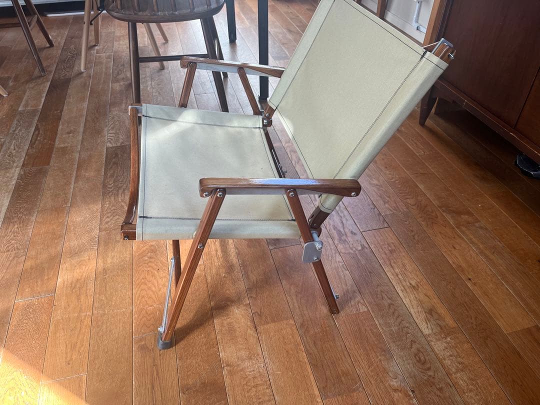 最終値下！カーミットチェアウォールナット　ベージュ　新品シート付き