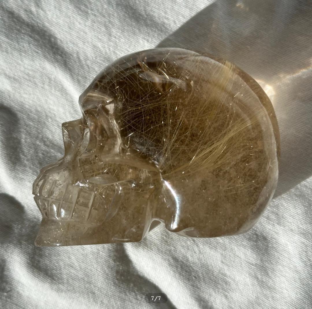 ゴールド ルチル スカル【ゴールド ルチル クォーツ】 From Brazil