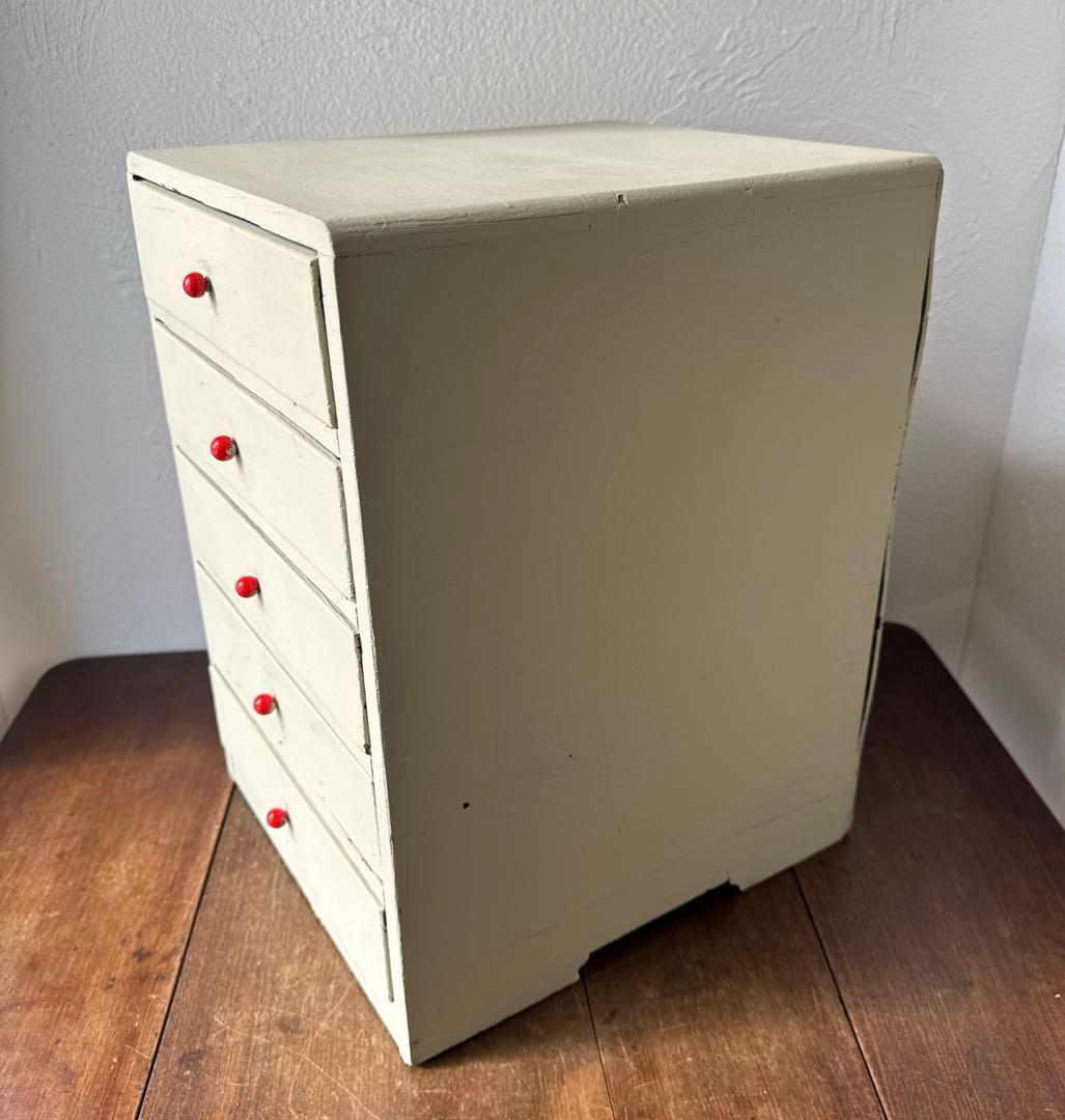 古道具　5杯の小引き出し　昭和レトロ　木製ドロワー　アンティーク