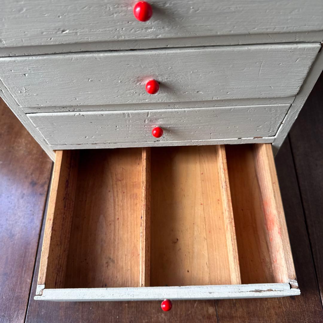 古道具　5杯の小引き出し　昭和レトロ　木製ドロワー　アンティーク