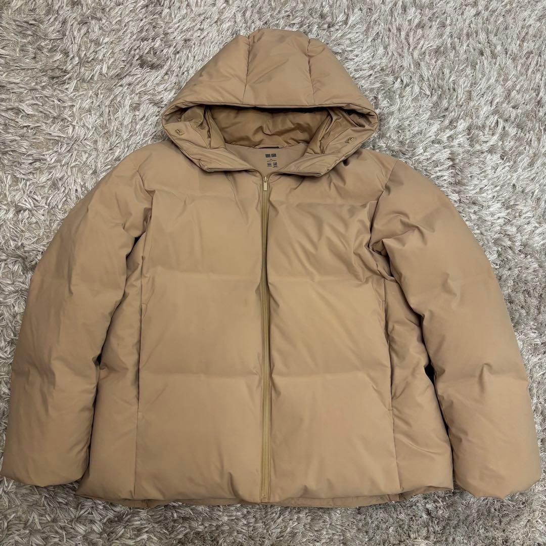 UNIQLOユニクロ シームレスダウンパーカー ベージュ XL レディース